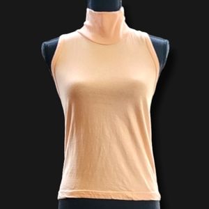 Cristina Turtleneck Tank Top in Peach
